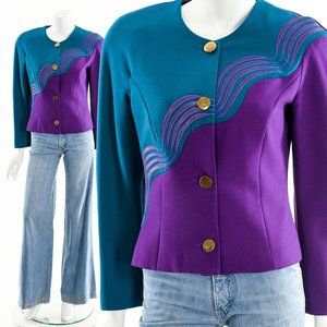 Wearable Wave Jacket,Art to Wear Jacket,Judith Roberts Jacket,Minimalist Mod Jac
